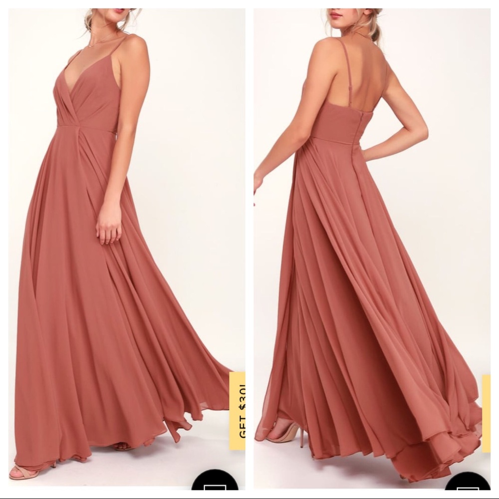 Lulu’s All About Love Rusty Rose Maxi Dress - Picture 1 of 16